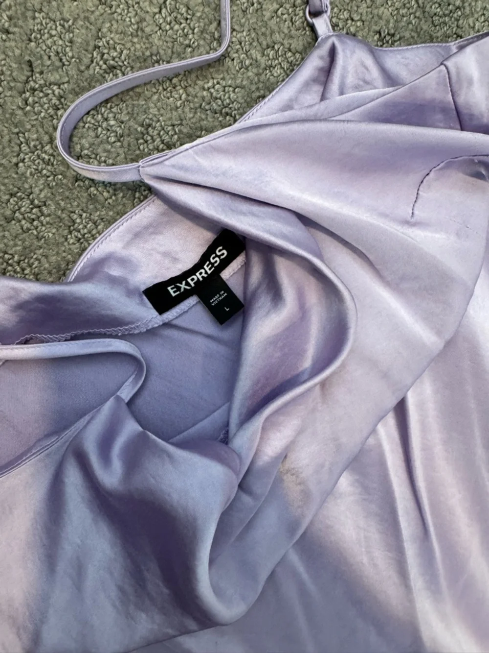 Express Lavender Satin Cowl Slip Dress - Picture 3 of 5